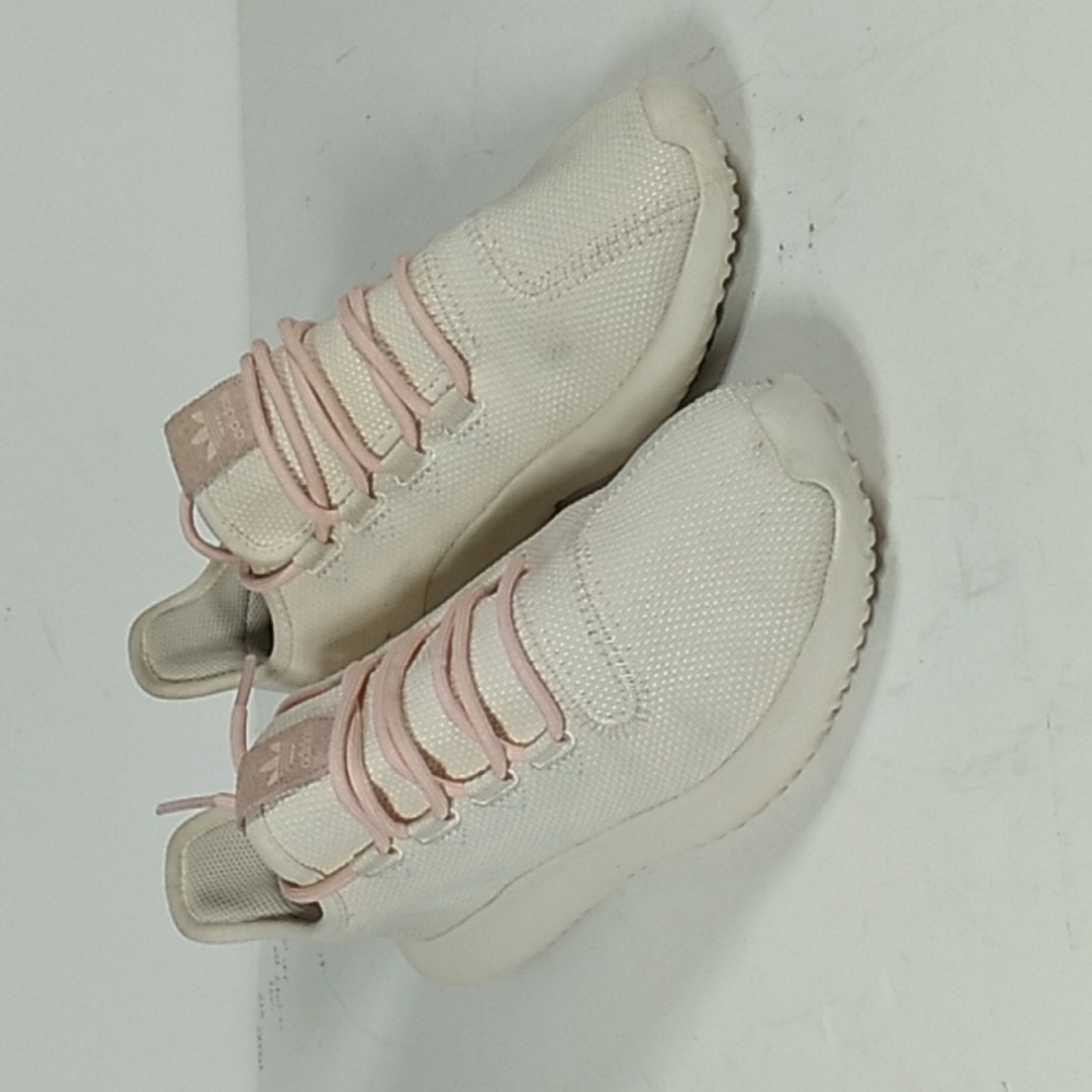 Adidas Woman Pink and Beige Size 4 Walking Sneakers.